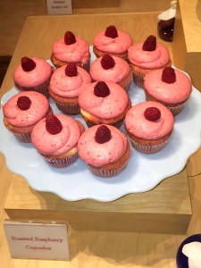 Roasted Raspberry Cupcakes Display
